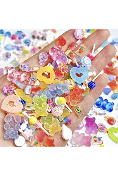 Choice Mixed 200PCS Colorful Candy Mixed Series Nail Art Charms Painted Lolli...