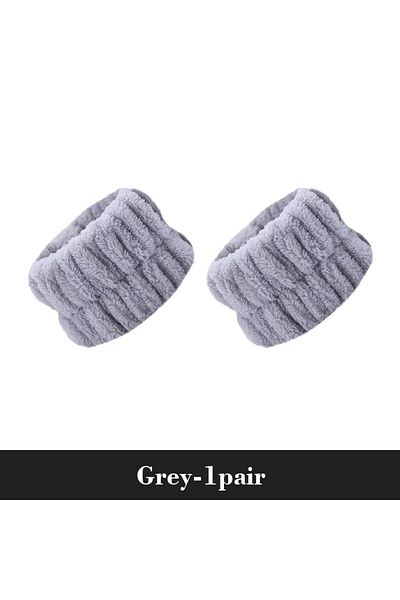 Choice Coral velvet grey-1pair 1set Wrist Washing Belt soft Microfiber Towel Wristbands For Washing FaceWat