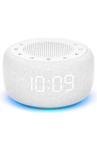Choice White-EU plug FM Radio Digital Alarm Clock 7-Color Nightlight 4 Alarm Tones 9mins Snooze Table Clock