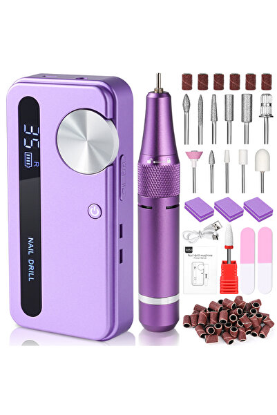choice2 ماكينة حفر أظافر كهربائية USB DMJTZ-M50-أرجوانية، مزودة بمنفذ USB بسر...