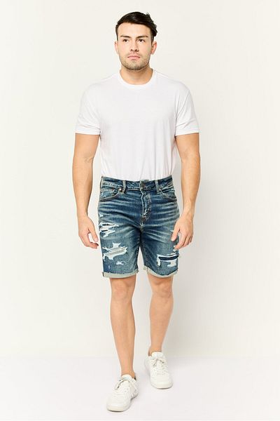 AMERICAN EAGLE شورت جينز رجالي بقصّة عادية، أزرق مغسول