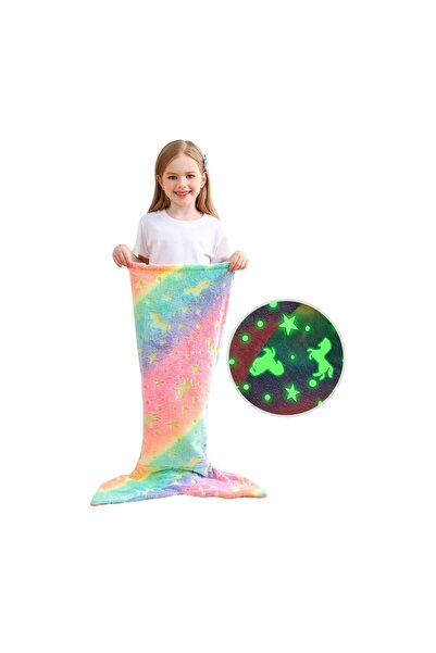 Choice Rainbow Unicorn Cartoon Rainbow Unicorn Mermaid Tail Blanket Super Sof...