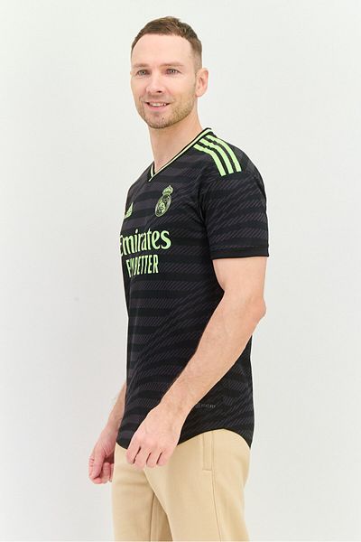 adidas Men Sportswear Fit Short Sleeves Training Jersey, Black/lime