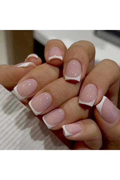 Choice QH-W900 24 أظافر صناعية قصيرة مربعة + مبرد أظافر + قطعة واحدة من غراء الجيلي