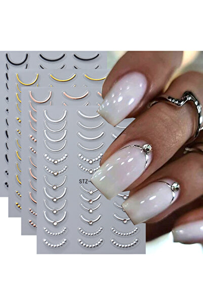 Choice 4 قطع STZ-J01-04-07-10 ملصقات أظافر بنمط غير منتظم من أحجار الراين خما...