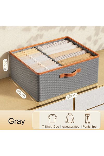 Choice Gray Foldable Clothes Organizerr Storage Box Clothest-shirt Pants Storage Closet Organizer Drawer Or
