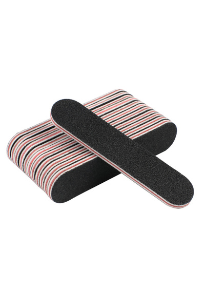 Choice 02 أسود مستقيم 50 قطعة مبرد أظافر صغير 100/180 مبرد أظافر رمادي أسود ل...