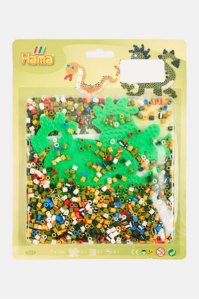 Hama Dragons Midi Beads Kit, Green Combo