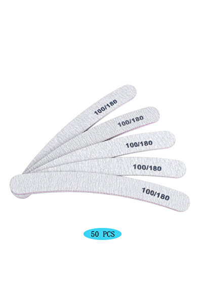 Choice 03 50 قطعة/مجموعة من مبرد أظافر رمادي من ورق الصنفرة 100/180 كتلة تلمي...