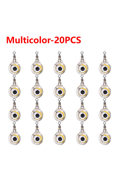 Choice 5-20 قطعة من طُعم الصيد الصغير متعدد الألوان مزود بمصباح LED عميق على ...