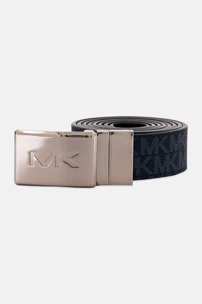 Michael Kors Women Brand Logo Leather Belt, Blue
