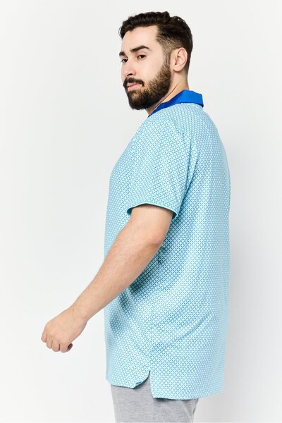Head Men Sportswear Fit Short Sleeves Checkered Golf Polo Shirt, Turquoise