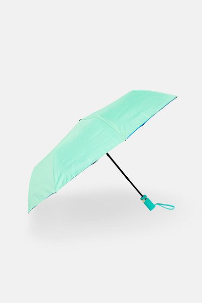 ISAAC MIZRAHI Double Sided Nylon Auto Open Umbrella, Mint Green