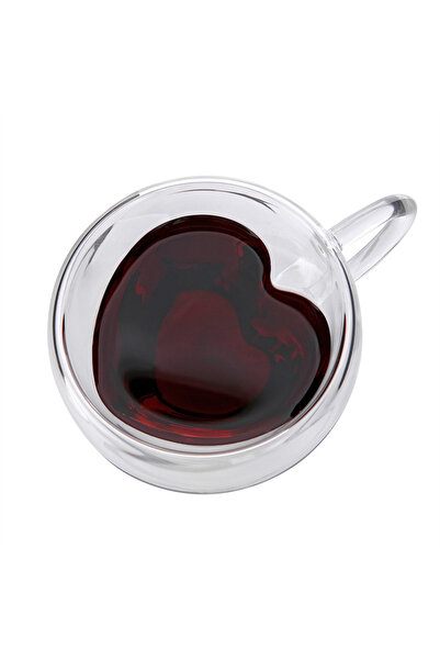Choice 150ml 1pc 1/2pcs Heart Cup Couple Cup Double Layer Glass Insulated Cle...
