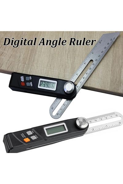 Ninth World Electronic Protractor Digital Goniometer Stainless Steel Multi Angle Ruler 360 Degree Angle Find...