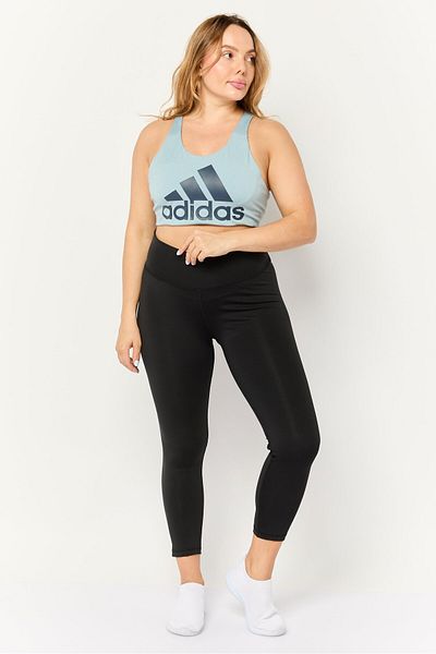 adidas Women Brand Logo Lightly Padded Training Sports Bra, Slate Blue