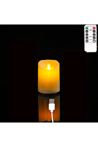 Choice 1 قطعة ارتفاع 10 سم 1/3 قطعة شموع USB متحركة بدون لهب مع جهاز تحكم عن ...