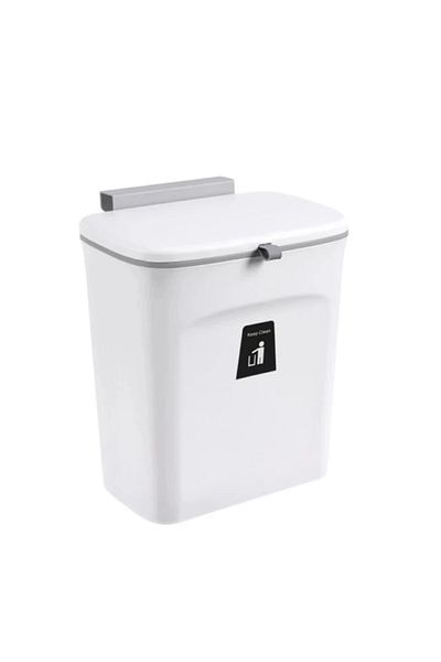Choice 9L White Wall Mounted Trash Bin Kitchen Trash Bin Sliding Lid Trash Bin Bathroom Trash Bin Made Of P