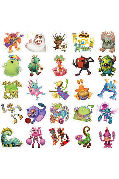 Choice 50pcs 50PCS Game My Singing Monster Stickers Aesthetic Vinyl Waterproof Sticker for Laptop,Guitar,Sk