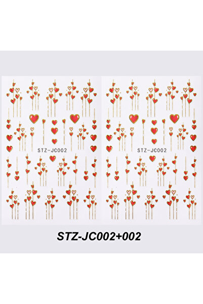 Choice STZ-JC002-002 قطعتان من ملصقات الأظافر ثلاثية الأبعاد على شكل قلب عيد ...