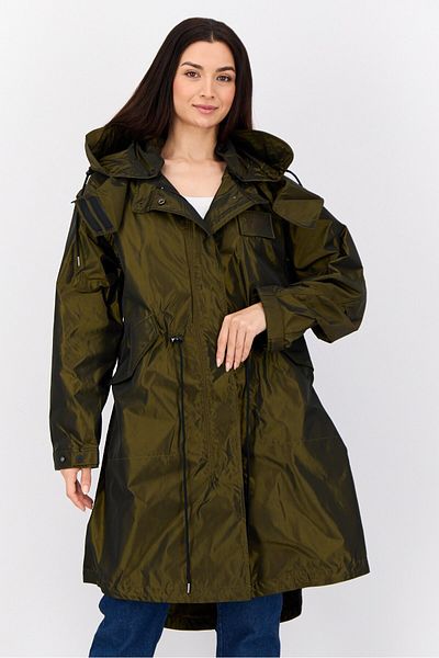 Esprit Women Plain Parka Jacket, Olive