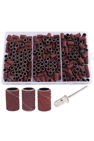 Choice 1990-01 210pcs/Box Sanding Cap Bands For Electric Manicure Machine 180/120/80 Grit Nail Drill Grindi