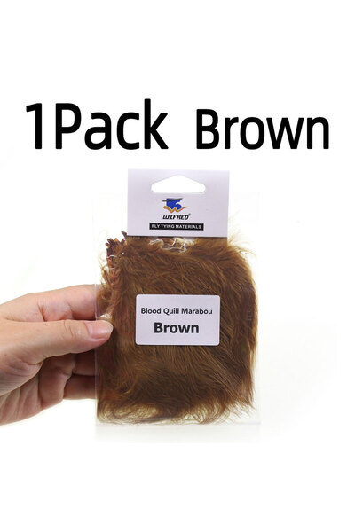 Choice عبوة واحدة بنية اللون 3.5 جرام/عبوة من مادة ربط الذبابة من ريش المارابو الطبيعي بطول 3 إلى 4 بوصات لذبابة وولي باجر ليتش فل