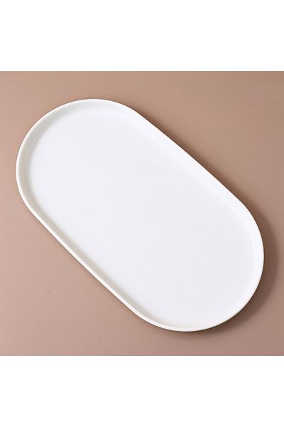 Choice 1pc White Home Kitchen Tools, Oval Shaped Plates, Picnic Trays, Western Style Plates, Afternoon Tea,