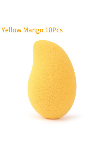 Choice1 إسفنجات مكياج صفراء من المانجو، 10 قطع للبيع بالجملة، بودرة تجميل ناع...