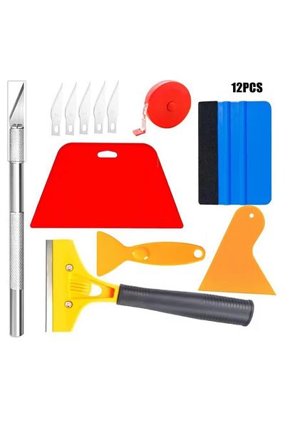 Choice 12PCS 10Set of Car Film Wallpaper Smoothing Tool,Trapezoidal Scraper,Adhesive Vinyl for Contact Pape