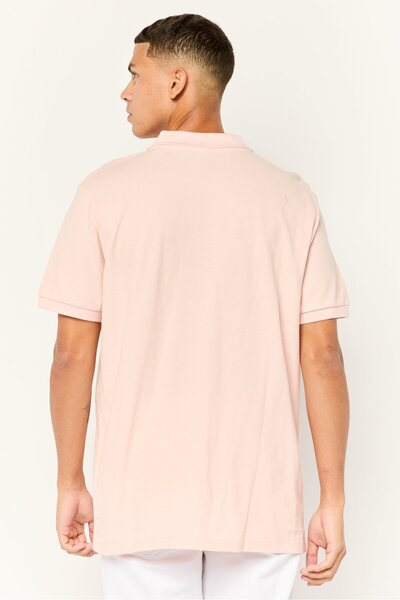 Lee Men Regular Fit Plain Short Sleeves Polo Shirt, Pink