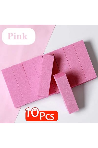 Choice 10pcs Pink Buffing Sanding Files Block Pedicure Manicure Care Sponge Nail Art Buffer Grindig Polishi