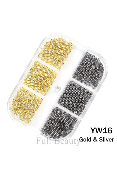 Choice YW16 6 شبكة ذهبية مقاسات مختلفة من الفولاذ المقاوم للصدأ خرز معدني لتز...