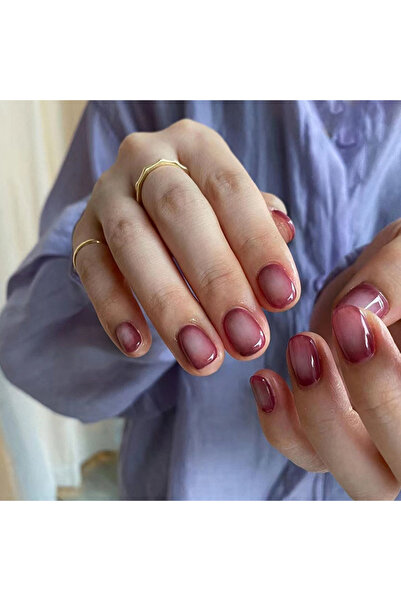 Choice QHW1365 24 قطعة أظافر قصيرة فرنسية متدرجة اللون مع جل جيلي واحد ومبرد ...