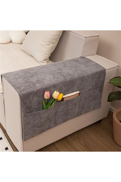 Choice 40 Dark Gray Sofa Armrest Organizer Pouch Sofa Cover Side Pockets For Storage Home Hanging Organizer