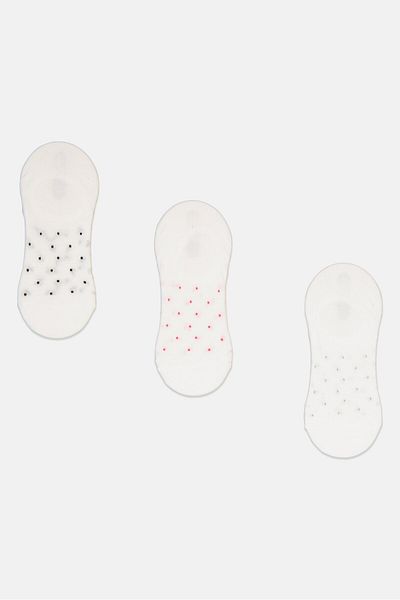 RBX Women 3 Pairs Allover Print Socks, White