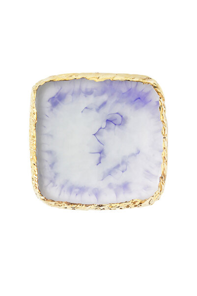 Choice لوحة فنية فاخرة للأظافر من حجر الراتنج الطبيعي المربع باللون الأرجواني...