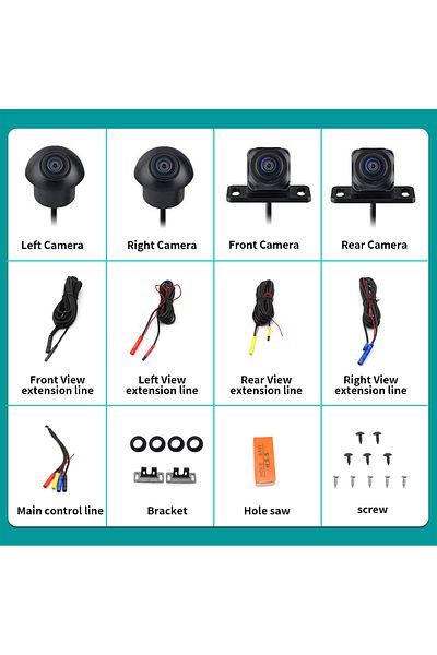 Choice 12V 360 Car Camera 360 Degree Car Camera 1080P 3D Panoramic Surround Rear / Front / Left / Right Vi