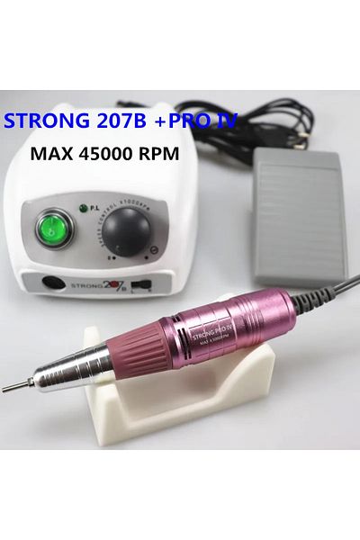 Choice Light Grey 45000rpm Electric Nail Drill Strong 207b 65w Manicure Machine Pedicure Kit Strong Nails T