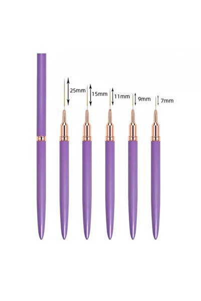 Choice مجموعة فرش طلاء الأظافر من 5 قطع باللون الأرجواني، مجموعة فرش طلاء الأ...