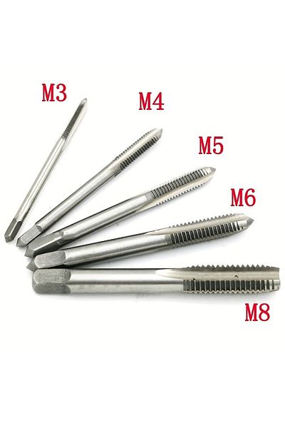 louCnloin 10pcs Silver 10pcs High-speed Steel Spiral Point Thread Tap Set - M3 M4 M5 M6 M8 Sizes Precision Met