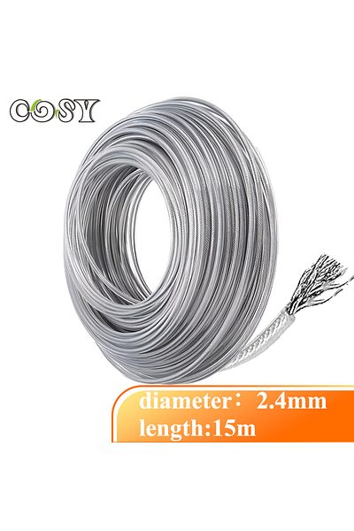 Choice 2.4mm15m 2.4/2.7/3.0/4.0mm*15m Trimmer Steel Nylon Wire Rope Cord Line Strimmer Brushcutter Long Rou
