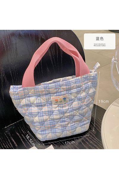 Choice JK Blue Student insulated lunch box bag handbag thickeneded aluminum foil office worker hand lunch b