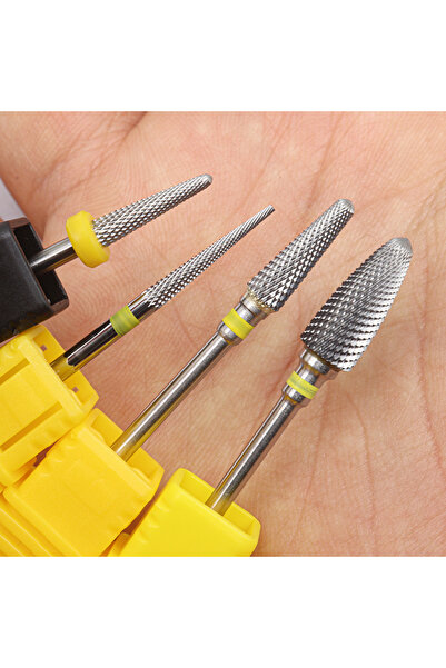 Choice1 طقم ٤ قطع، ٤ قطع، رائج! رؤوس مثقاب أظافر XF Silver Pro من الكربيد الك...