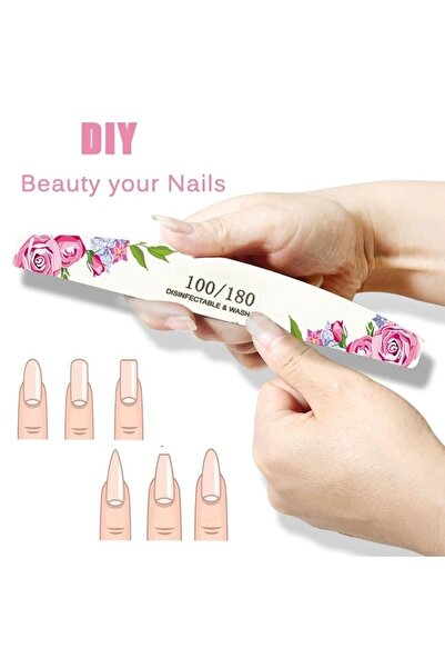 Choice3 مجموعة من 10 قطع من مبردات الأظافر الاحترافية باللون الوردي، مقاس 100...