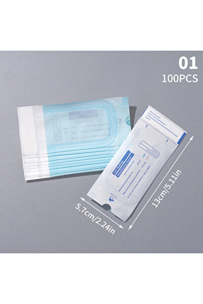 Choice 57 × 130 سم، 100 كيس تعقيم ذاتي الغلق، 4 أحجام، أكياس تعقيم وشم الأظاف...