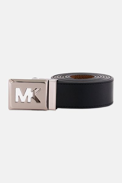 Michael Kors Women Brand Logo Leather Belt, Tan/Black