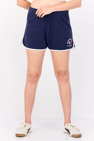 Tommy Jeans Women Embroidered Logo Basic Shorts,Navy