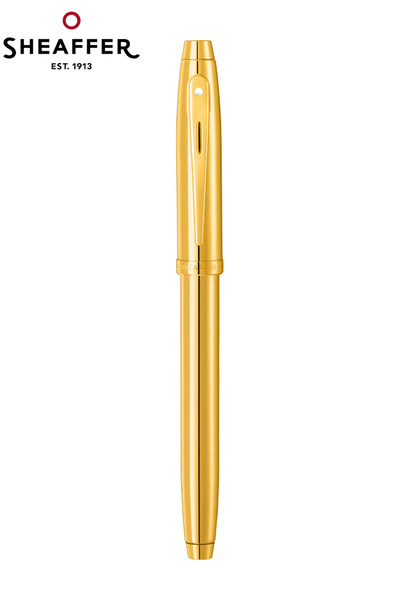 Sheaffer 9372-1 100 Serisi Roller Altın Parlak Lake Altın Altın Kaplama Roller Kalem Özel Hediyelik Kutulu