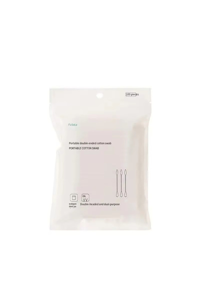 Choice 100 قطعة من أعواد القطن البيضاء المعبأة بشكل فردي، ورقية مزدوجة الرأس،...